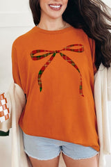 5000P-E3211 Red Bow Christmas Graphic Plus Heavy Cotton Tee $12.75