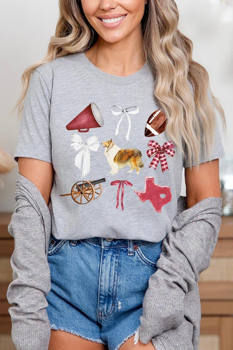 US3001P-E3079 Texas Football Graphic Plus Tee $16