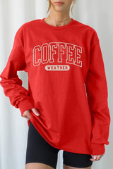 UL240-E3207 Coffee Weather Graphic Long Sleeve Tee $13.75