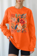 UL240P-E3186 Floral Christmas Graphic Plus Long Sleeve Tee $17