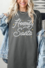 5000P-E3199 Howdy Santa Graphic Plus Heavy Cotton Tee $12.75