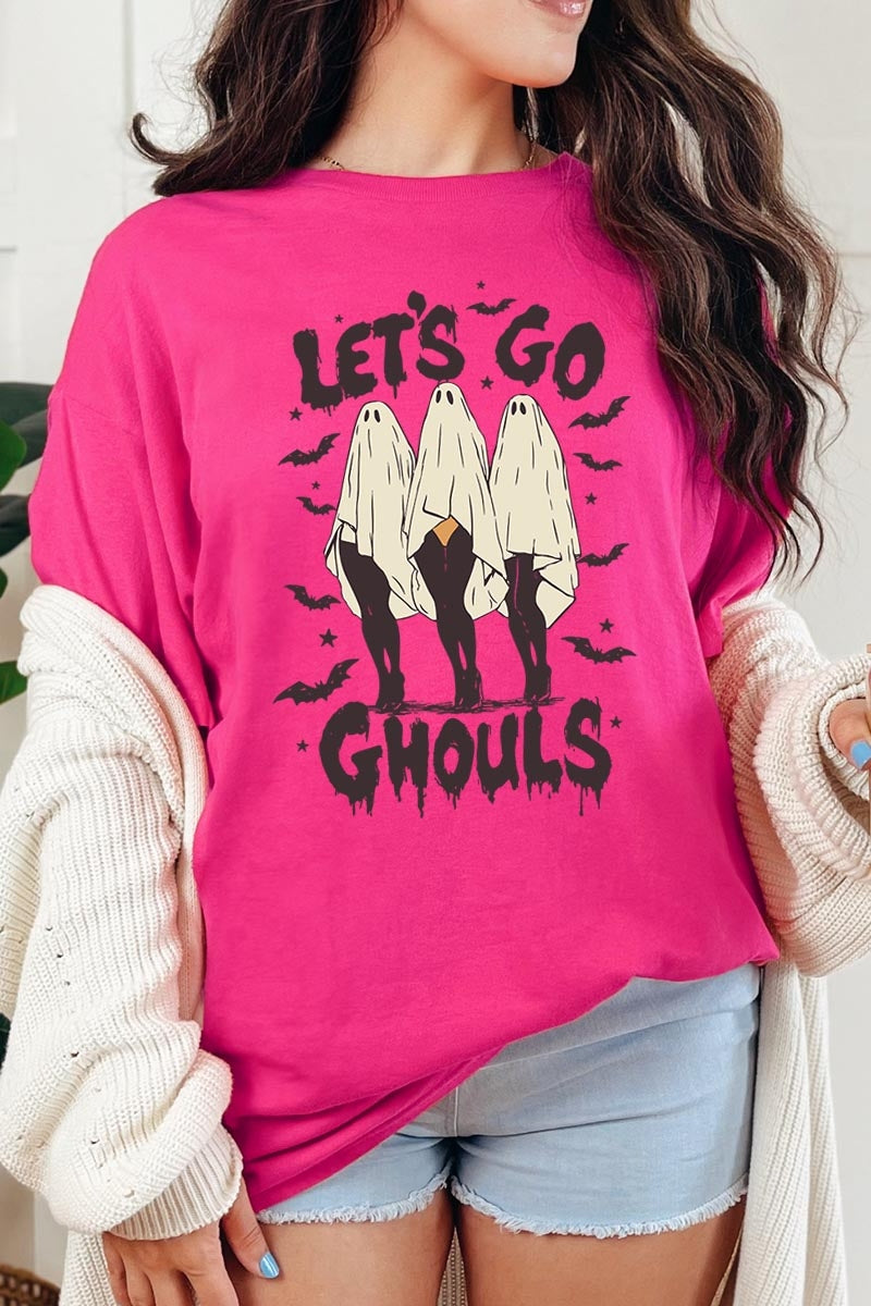 5000P-E3160 Letu2019s Go Ghouls Ghost Graphic Plus Heavy Cotton Tee $12.75