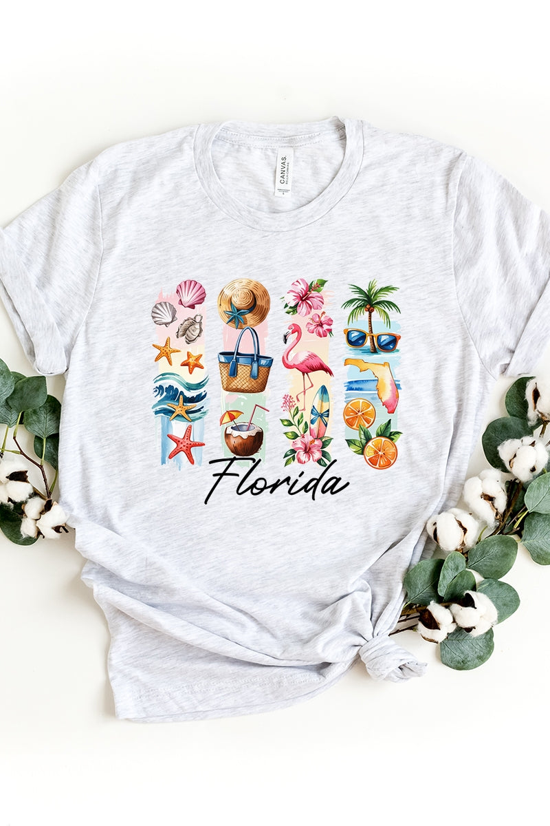 US3001P-E3061FL Florida State Brushstroke Graphic Plus Tee $16