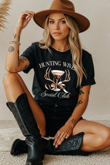 5000-E3191 Hunting Wives Social Club Graphic Heavy Cotton Tee $9