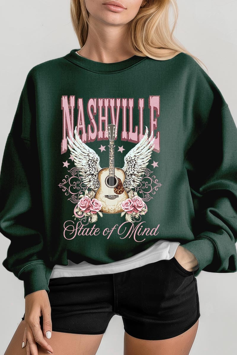 UL180-E3157 Nashville Rose Graphic Sweatshirt $20