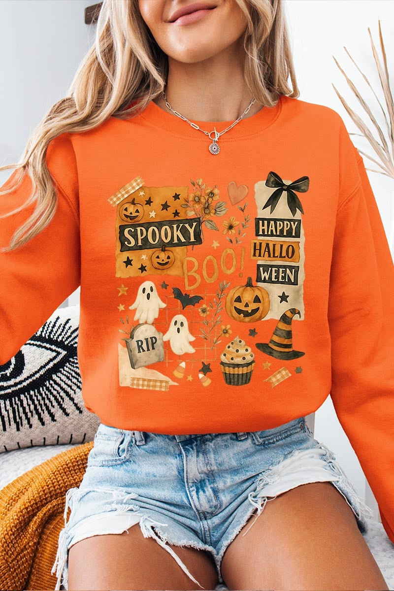 UL180-E3084 Halloween collage Graphic Sweatshirt $20