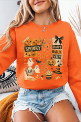 UL180P-E3084 Halloween collage Graphic Plus Sweatshirt $25
