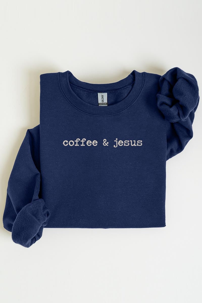 UL180-E3209 Coffee & Jesus Graphic Sweatshirt $20