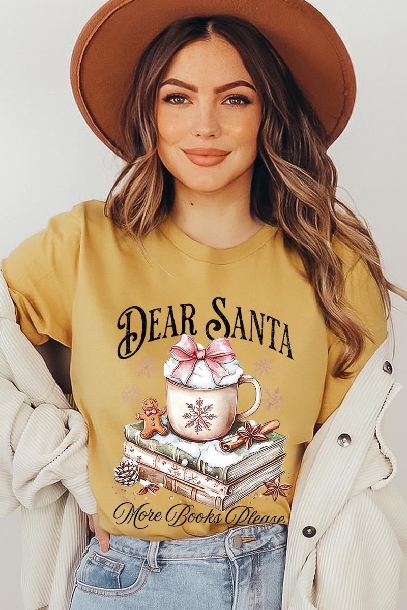 US3001P-E3205 Dear Santa Books Graphic Plus Tee $16
