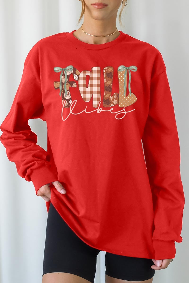 UL240P-E3071 Fall Vibes Rustic Graphic Plus Long Sleeve Tee $17