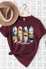US3001P-E3061MT Montana State Brushstroke Graphic Plus Tee $16