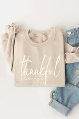 UL180-E3170 Thankful Graphic Sweatshirt $20