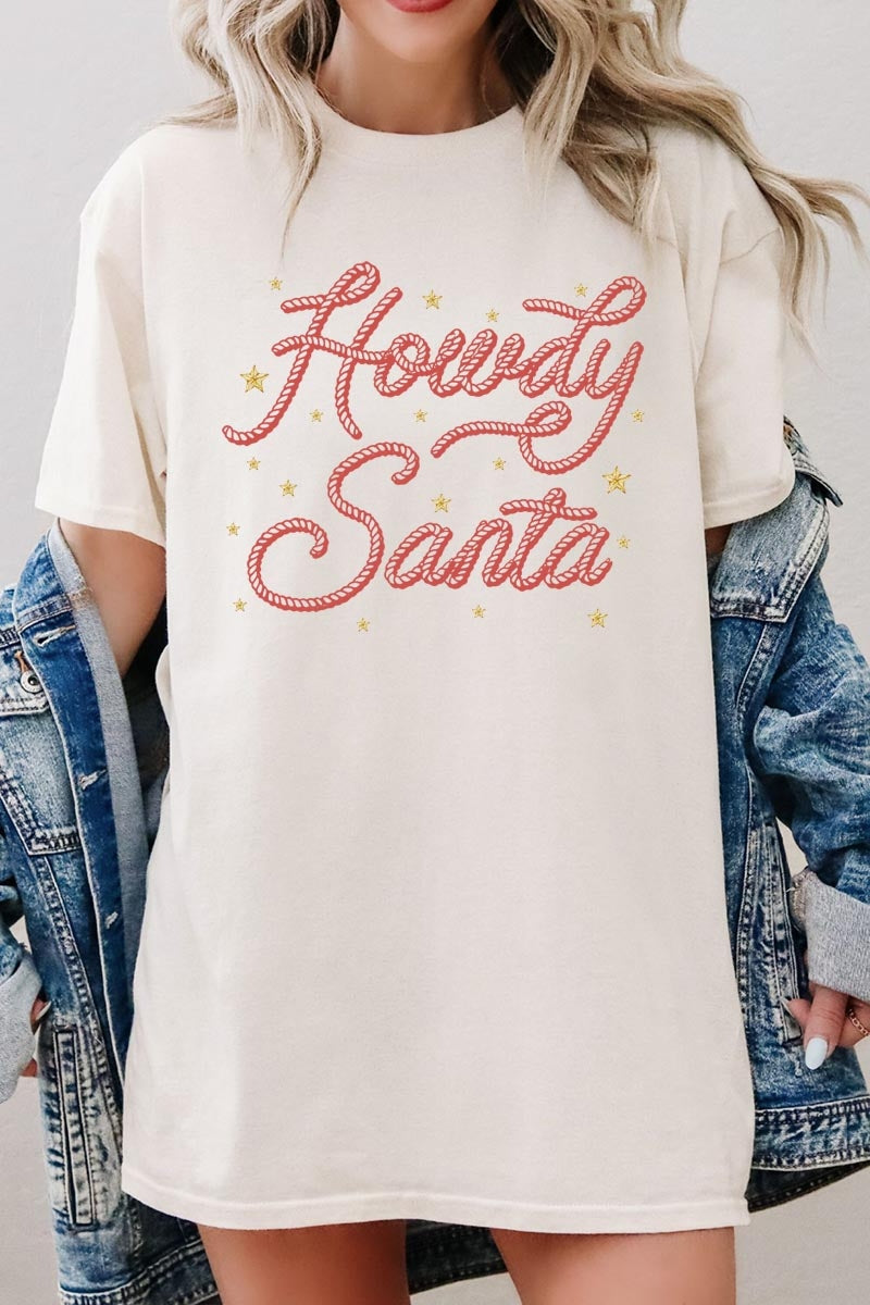 5000-E3199 Howdy Santa Graphic Heavy Cotton Tee $9