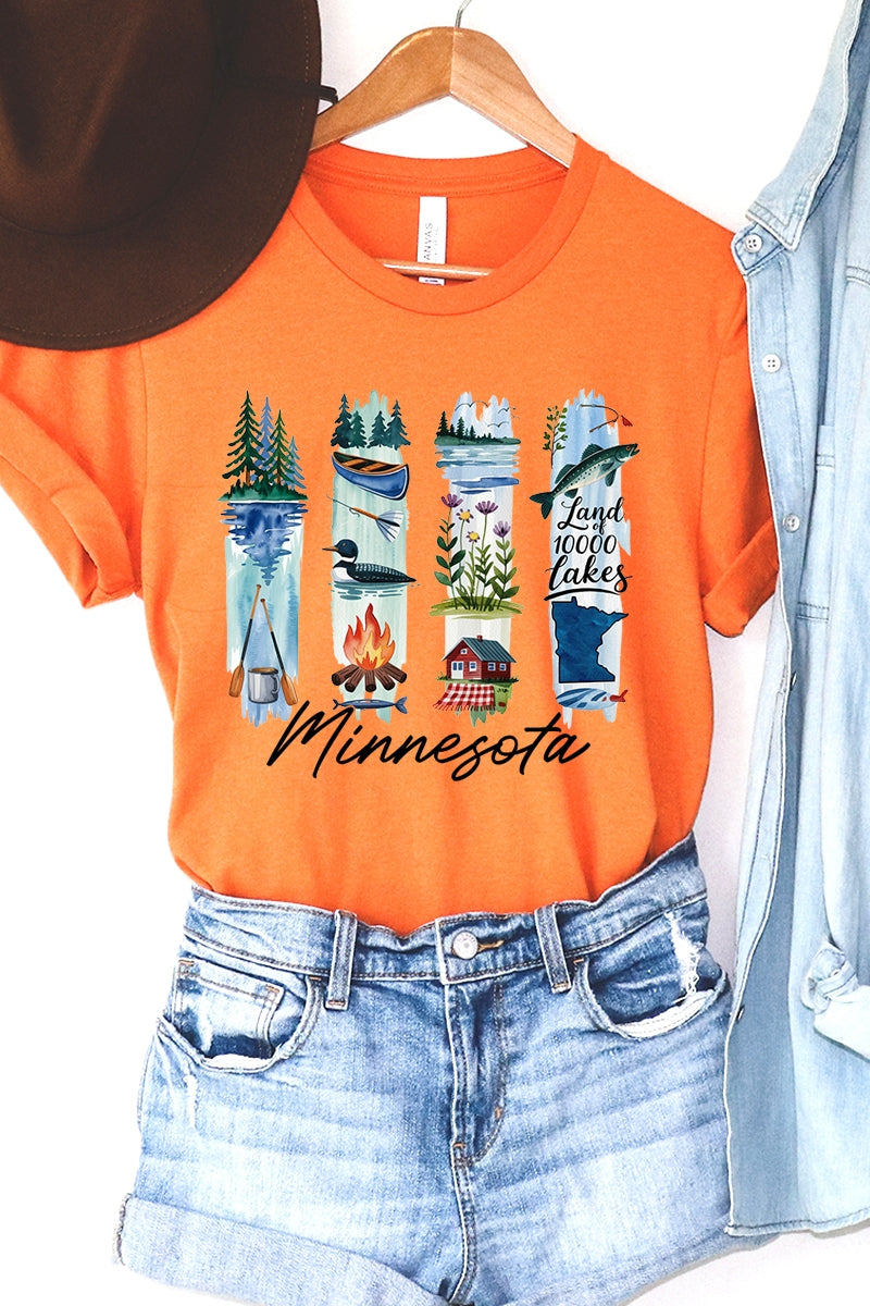 US3001P-E3061MN Minnesota State Brushstroke Graphic Plus Tee $16