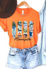 US3001P-E3061MN Minnesota State Brushstroke Graphic Plus Tee $16