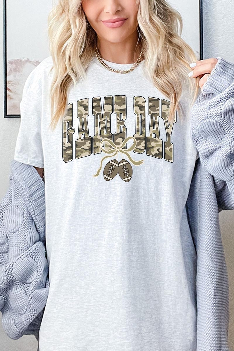 5000-E3131 Football Game Day Camo Graphic Heavy Cotton Tee $9