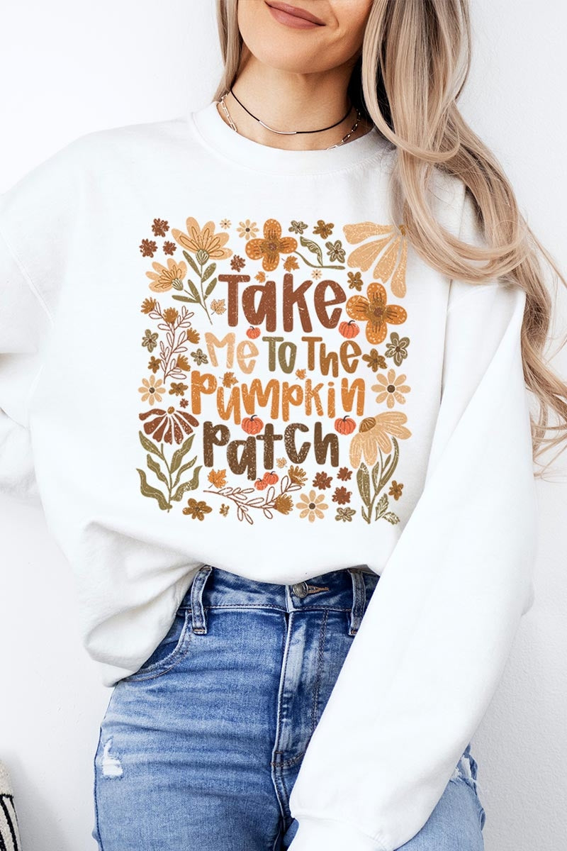 UL180-E3136 Take Me To The Pumpkin Patch Graphic Sweatshirt $20