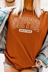 US3001-E3207 Coffee Weather Graphic Tee $12.5
