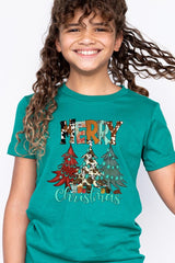 US3001Y-E3200Z Merry Christmas Trees Kids Graphic Tee $11