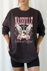 UL240-E3157 Nashville Rose Graphic Long Sleeve Tee $13.75
