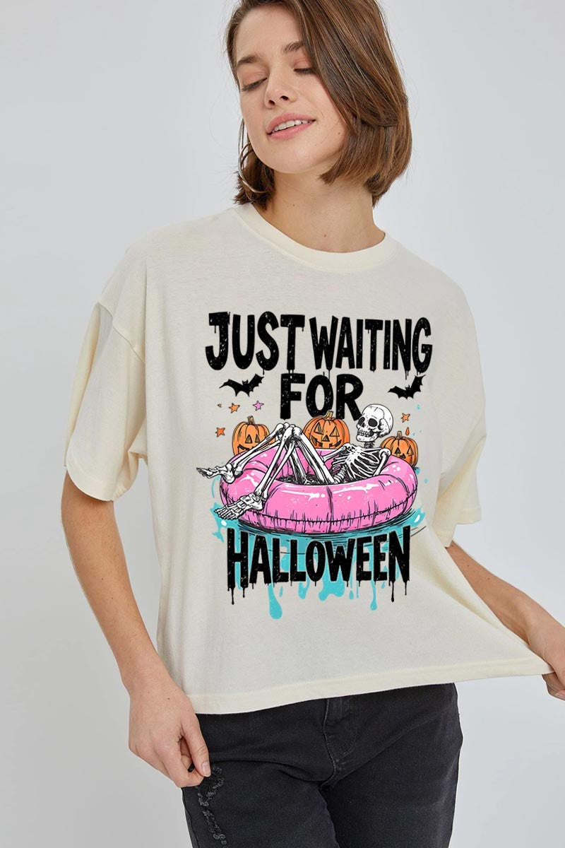 CTS-E3138 Just Waiting For Halloween Relaxed Crop Top $11