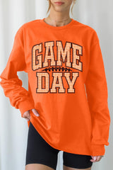 UL240P-E3129 Orange Gingham Game Day Plus Long Sleeve Tee $17