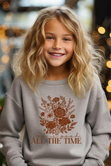 UL180B-E3116Z God Is Good Floral Kids Graphic Sweatshirt $20