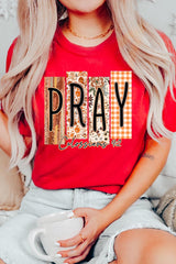 US3001-E3166 Pray Fall Christian Graphic Tee $12.5
