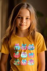 US3001Y-E3137Z Coquette Pumpkin Kids Graphic Tee $11