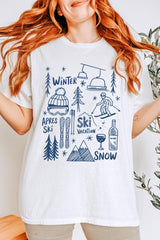 5000-E3188 Ski Doodle Graphic Heavy Cotton Tee $9