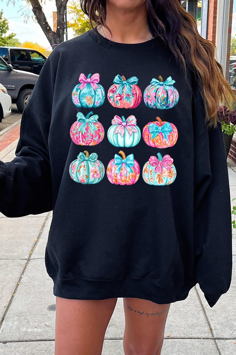 UL180-E3137 Coquette Pumpkin Graphic Sweatshirt $20