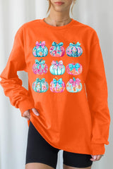 UL240-E3137 Coquette Pumpkin Graphic Long Sleeve Tee $13.75