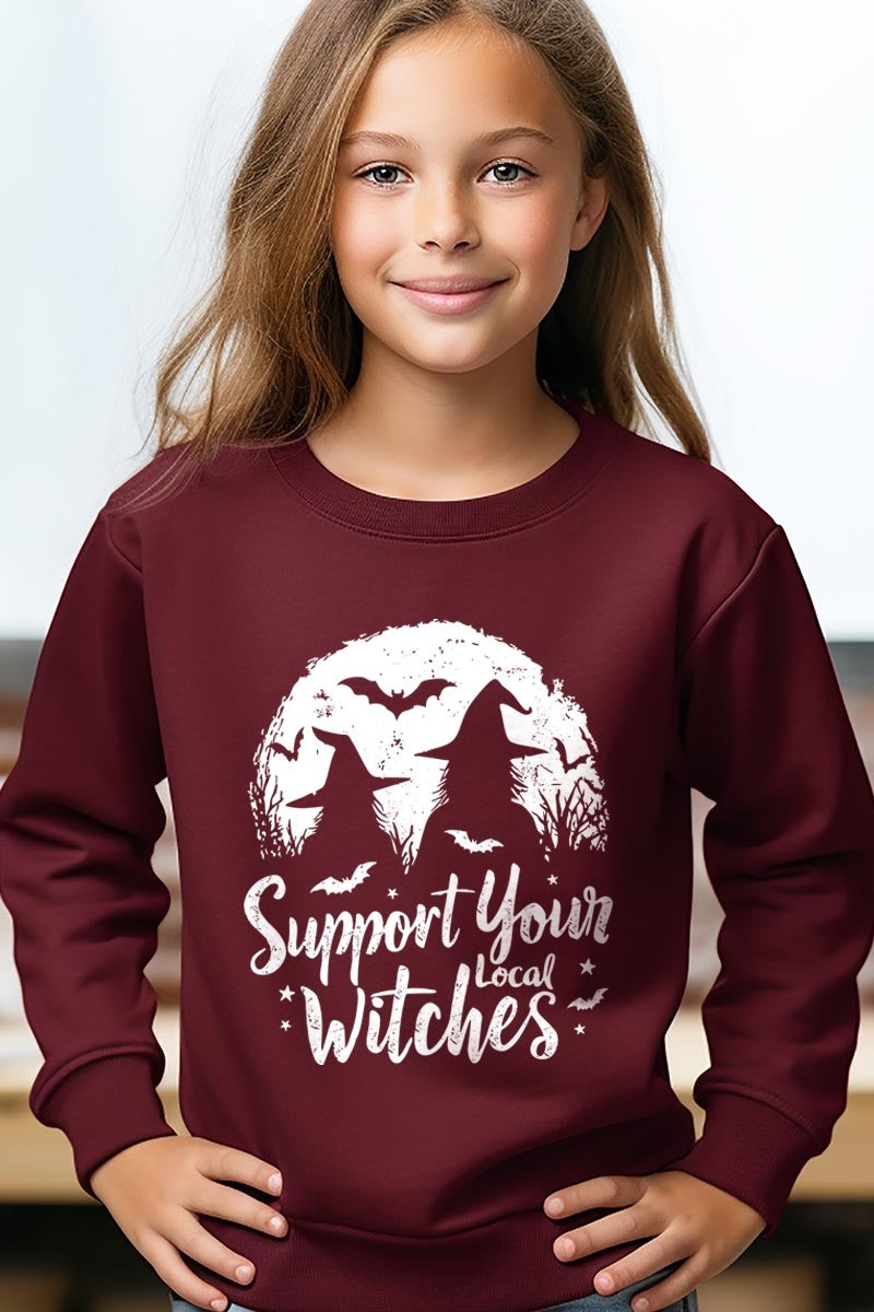 UL180B-E3161Z Local Witches Halloween Kids Graphic Sweatshirt $20