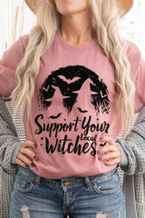 US3001P-E3161 Local Witches Halloween Graphic Plus Tee $16