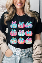 US3001-E3137 Coquette Pumpkin Graphic Tee $12.5
