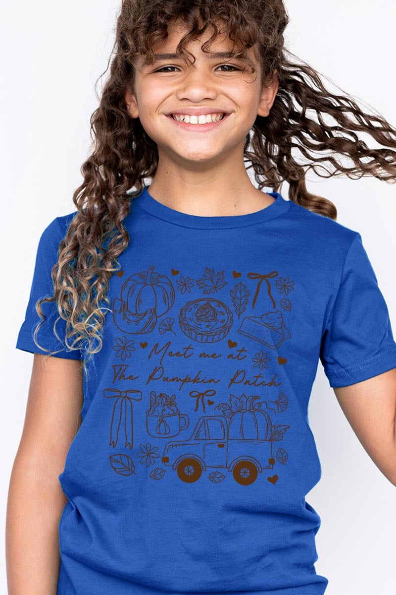 US3001Y-E3163Z Pumpkin Patch Doodle Kids Graphic Tee $11