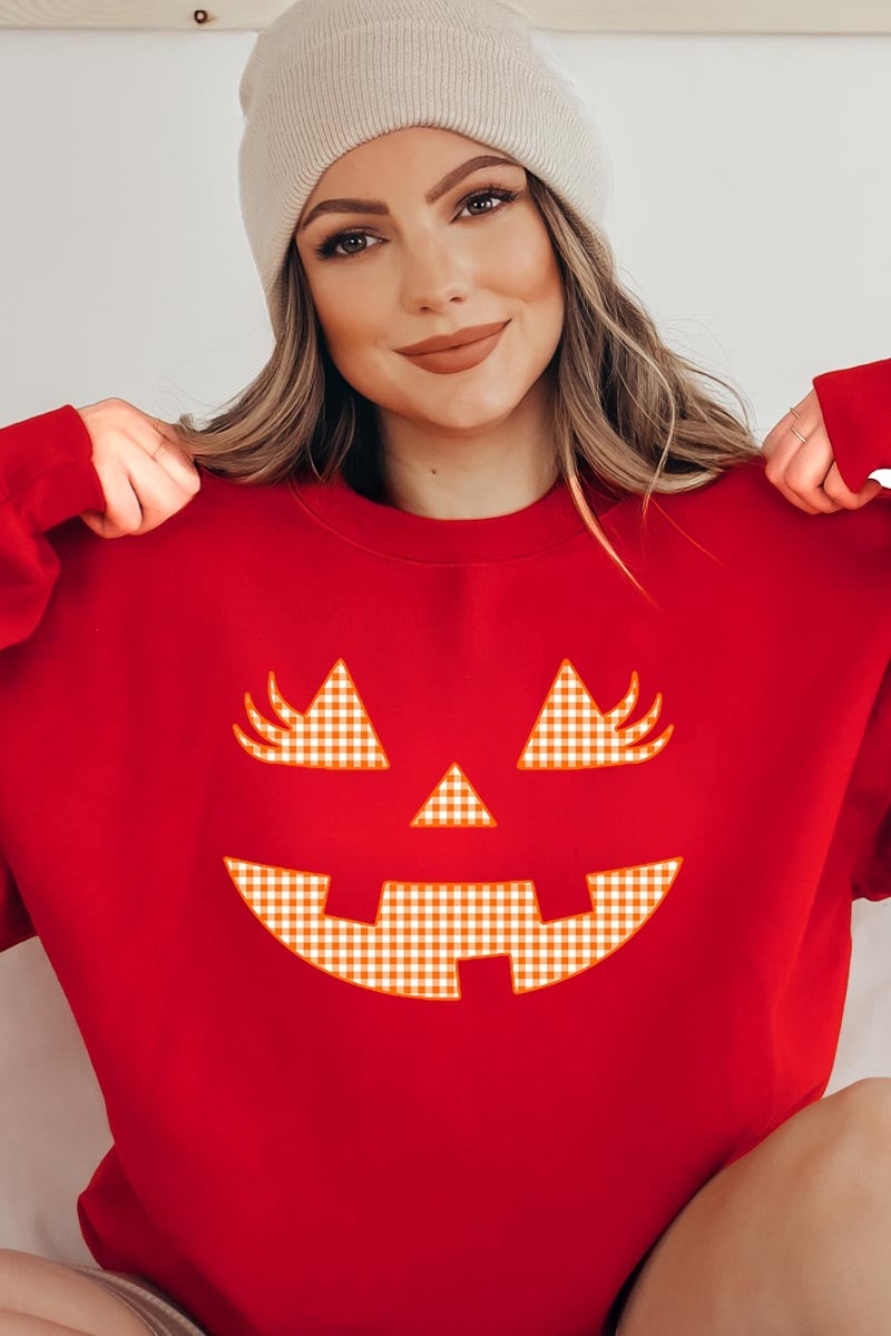 UL180-E3148 Cute Pumpkin Halloween Graphic Sweatshirt $20