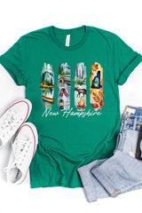 US3001P-E3061NH New Hampshire State Brushstroke Graphic Plus Tee $16