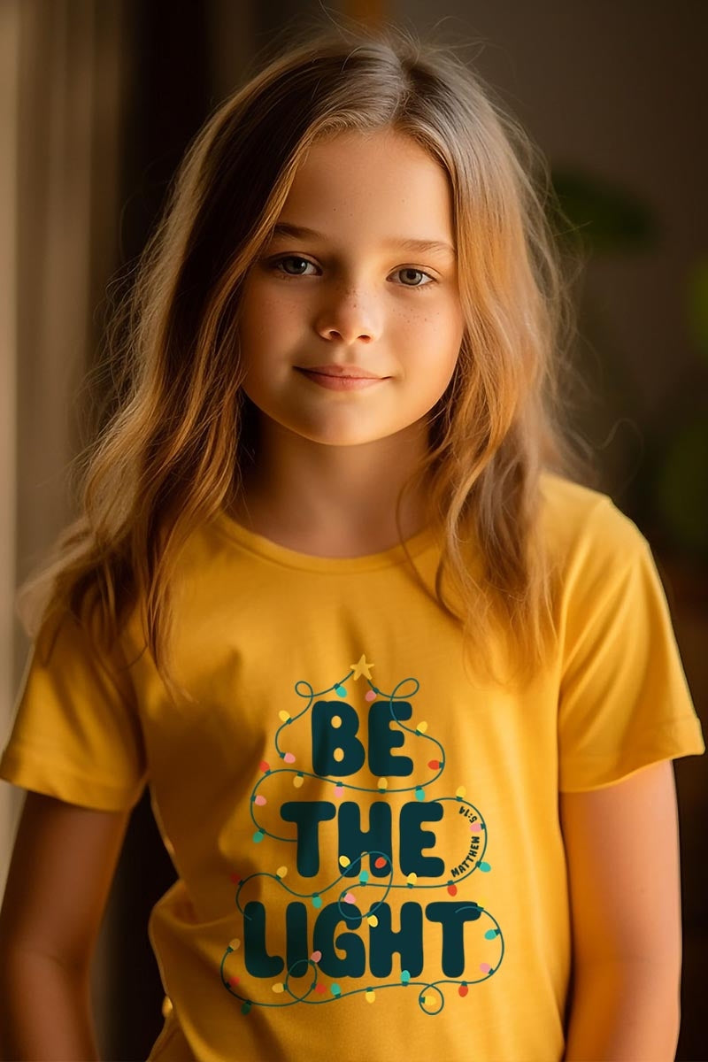US3001Y-E3202Z Be the Light Christmas Kids Graphic Tee $11