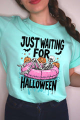 US3001-E3138 Just Waiting For Halloween Graphic Tee $12.5