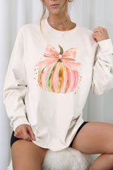 UL240P-E3083 Brushstroke Pumpkin Graphic Plus Long Sleeve Tee $17