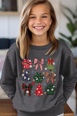 UL180B-E3195Z Christmas Bow Paw Kids Graphic Sweatshirt $20