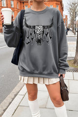 UL180-E3176 Western Bullskull Graphic Sweatshirt $20