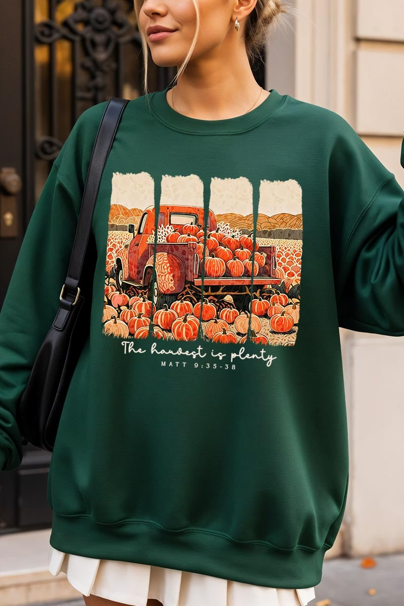 UL180P-E3172 Harvest Is Plenty Graphic Plus Sweatshirt $25