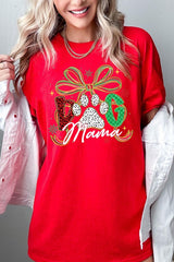 5000P-E3194 Dog Mama Christmas Paw Graphic Plus Heavy Cotton Tee $12.75