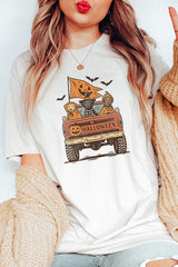 US3001P-E3150 Halloween Truck Dogs Graphic Plus Tee $16