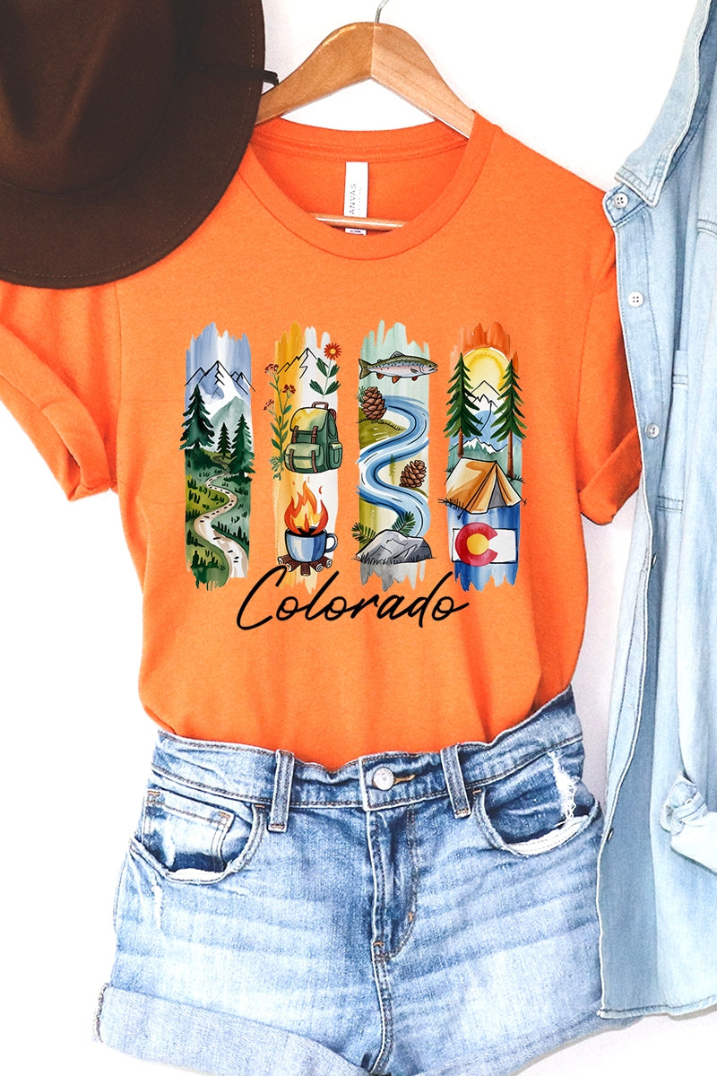 US3001P-E3061CO Colorado State Brushstroke Graphic Plus Tee $16