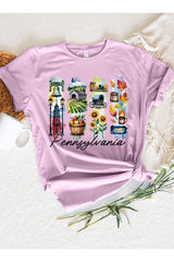 US3001-E3061PA Pennsylvania State Brushstroke Graphic Tee $12.5