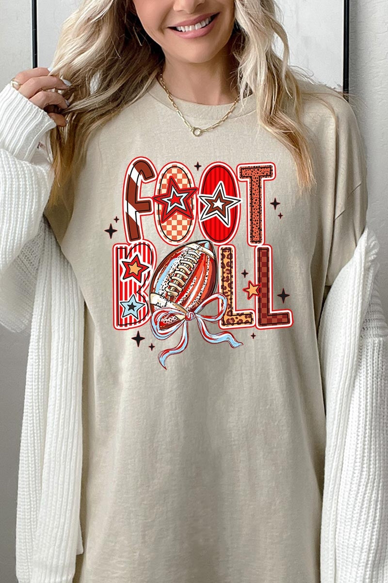 5000P-E3053 Brushstroke Football Graphic Plus Heavy Cotton Tee $12.75