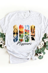 US3001-E3061MO Missouri State Brushstroke Graphic Tee $12.5